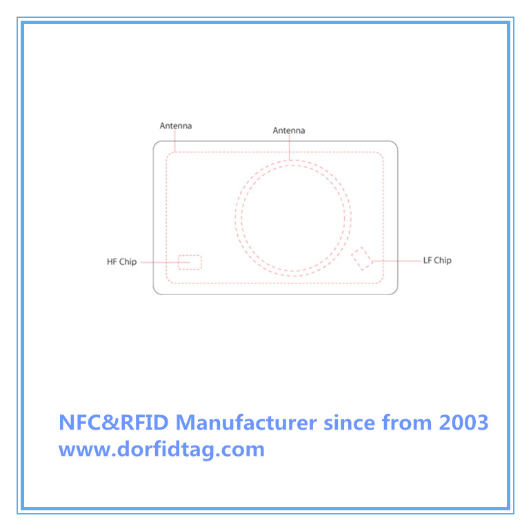 125KHz EM4100+13.56MHz Mifare 1K hybrid card dual frequency RFID card